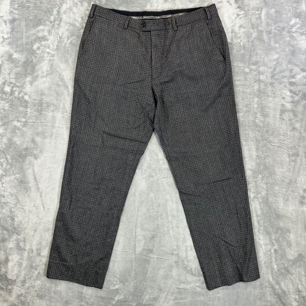 Armani‎ Collezioni Dress Pants Men's Size 40x29 Gray Trousers Micro Check